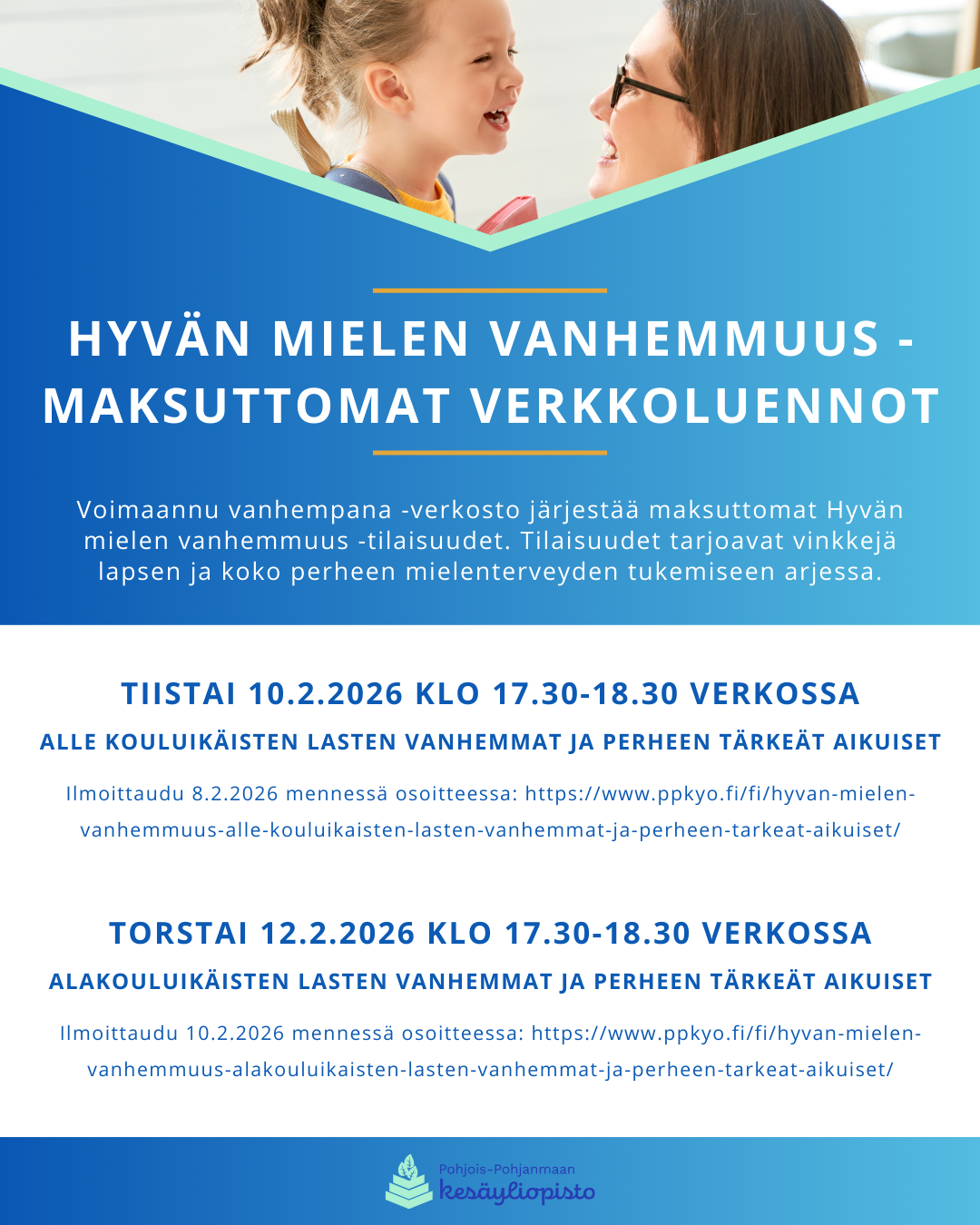 mainos, hyvän mielen vanhemmuus luennot